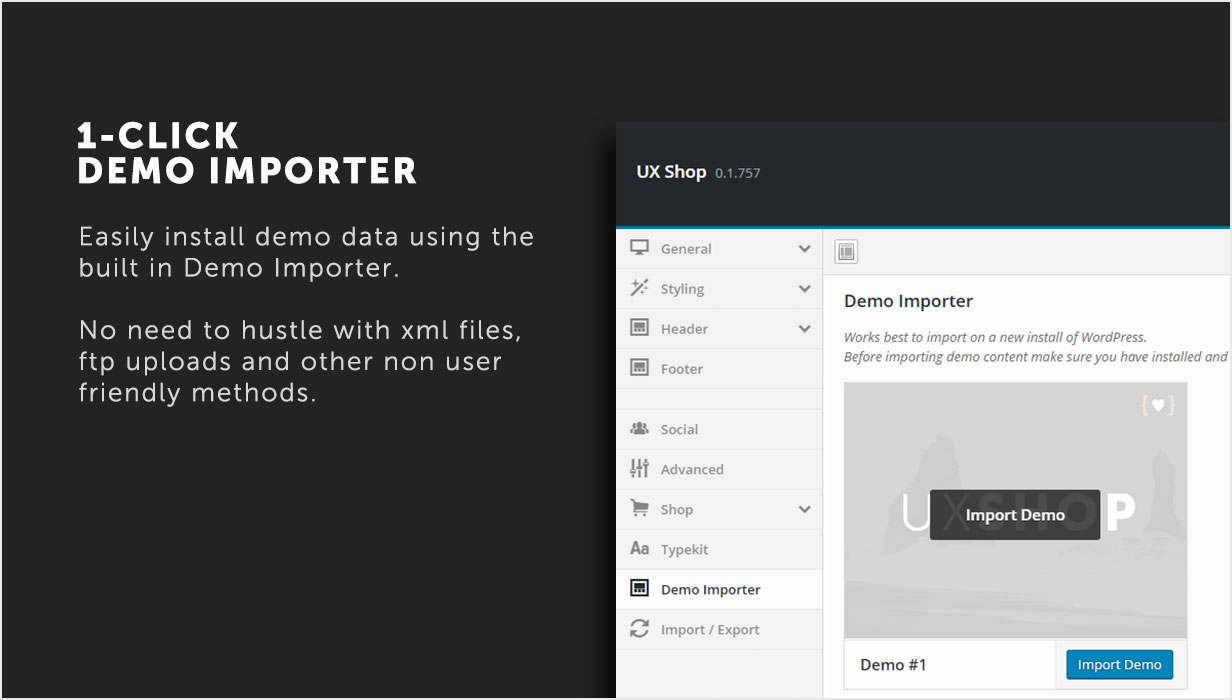 1-Click Demo importer