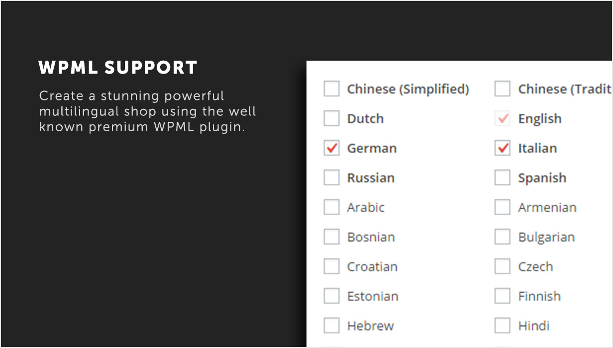 WPML Support to create your multilingual shop