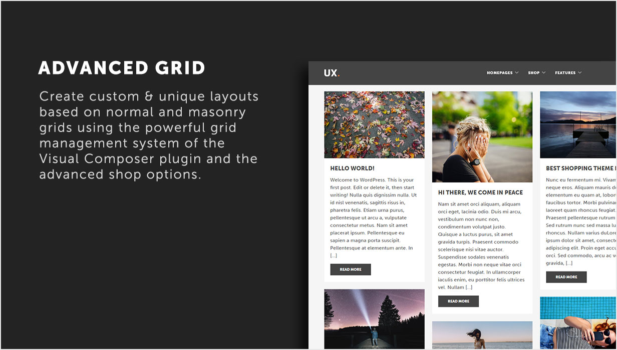 Advanced grid options using Visual Composer